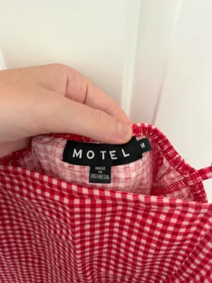 Motel Rocks red gingham mini dress thumbnail 5