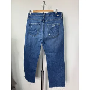 Mother The Ditcher Crop Jeans Blue Broken Record Distressed 1448-259 Size 29 thumbnail 6