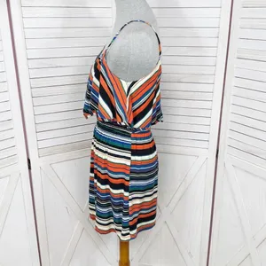 Exotik Y2K Striped Layered‎ Mini Dress Sundress Multicolor Small thumbnail 2