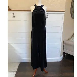 A New Day‎ Women's Halter Black Velvet Sleeveless Jumpsuit - M thumbnail 7
