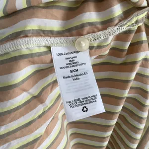 Free Assembly 100% Cotton Button Up Tie Waist Striped Midi Dress S Summer Casual thumbnail 7