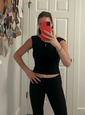Free People Top Black Open Back thumbnail 1