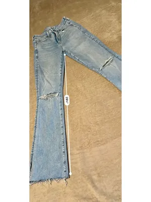 American Eagle Next Level Stretch Light Wash Distressed Flare Jeans thumbnail 10