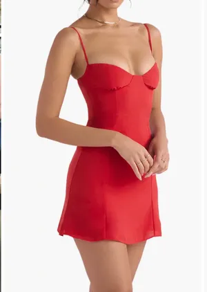 Christiana Floral Minidress HOUSE OF CB Red Women’s Small thumbnail 2