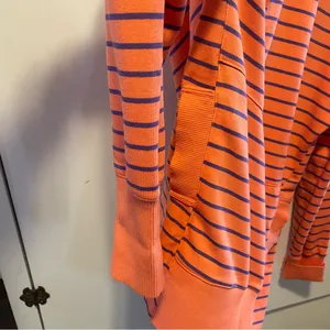 BiBi Orange and Purple Striped‎ Lightweight Hoodie Size M thumbnail 3