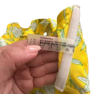 ZAFUL Floral V-Wire High Cut Bikini Yellow NWT Sz 4‎ thumbnail 5