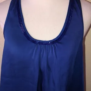 5/$30 🎈 Express design studio‎ women’s small blue beaded neck sleeveless blouse thumbnail 2
