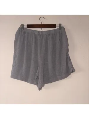 Aerie Gray Knit Elastic Waist Lounge Shorts - Size Medium thumbnail 2