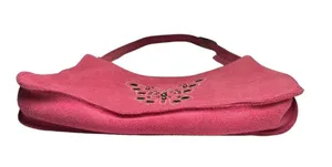 Faded Glory Pink leather side studded small Shoulder Bag with Butterfly Y2K thumbnail 5