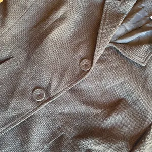 Ann Taylor Loft Black Two Button Blazer Peplum Textured Jacket Size 8 Work. thumbnail 9