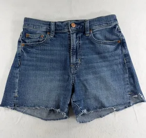 GAP High Rise Denim Cutoff Shorts Size 25 Raw‎ Hem Medium Wash thumbnail 1