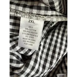 Polagram Womens Gingham Overalls Black White Plaid Bib Jumpsuit 2XL‎ thumbnail 7