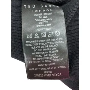 TED BAKER Black Neyda‎ Long Sleeve Cowl Neck Faux Wrap Lyocell Dress 2 TB = 6 US thumbnail 5