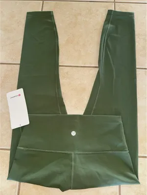 Lululemon Wunder Train High Rise 25” Green Twill Size 8 NWT thumbnail 2