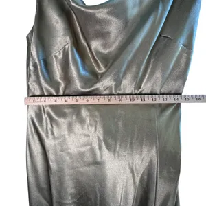 Birdy Grey Lydia Satin Dress Sage Bridesmaid‎ Cowl Neck Maxi Slit L Formal Slip thumbnail 6