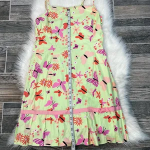 Lilly Pulitzer Vintage White Label Demi Dress Bonjour Palm Green Butterfly Print thumbnail 8