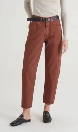 Edwin Women’s Size 26 Anderson Ankle 90’s Relaxed Pants Brown Denim Old Money‎ thumbnail 1