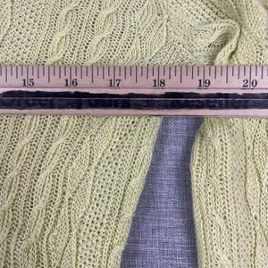 Lauren Ralph Lauren Sweater Womens M Yellow V-Neck Linen‎ Cable-Knit Pullover thumbnail 5