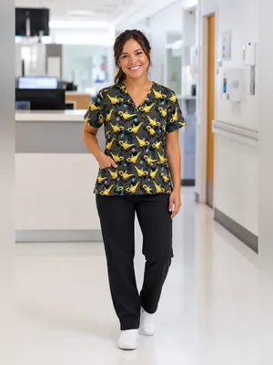 Y2K Vintage Disney Aladdin Magic Lamp Scrub Top XL Nurse Uniform pediatrics thumbnail 3