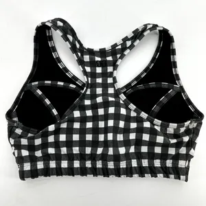 Albion Lift Bra Stride 7/8 Legging Set Gingham Pocket Racerback Black White XS thumbnail 5