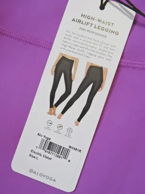 NWT Alo Yoga High-Waist Airlift Legging in Electric Violet Stretch Workout L thumbnail 2