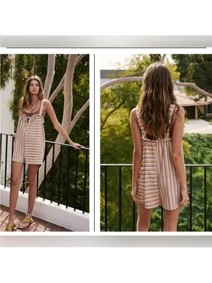 Free people Marianna Striped Romper size medium thumbnail 2