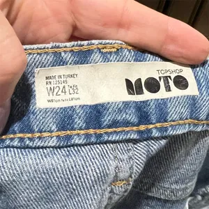 Topshop Women's Cropped Jeans Size 24 Blue Frayed Hem Relaxed Fit thumbnail 8