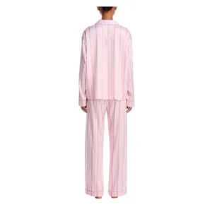 NEW Aqua x Wicked Womens Striped Long Sleeve Pajama Shirt 12958 Pink S thumbnail 7