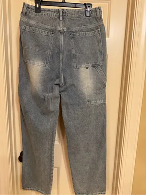 High-Rise Women's Washed Blue Carpenter Jeans thumbnail 4