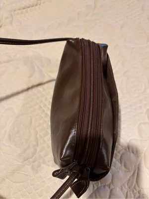 Weather Point the American Original Vntg dark brown leather shoulder/crossbody thumbnail 7