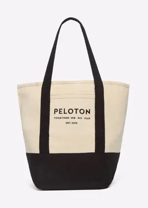 Peloton Together We Go Far Tote Bag Black‎ Canvas Gym Travel thumbnail 1