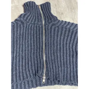 BDG Urban Outfitters XS Zip‎ up Slouchy Sweater Blue Cropped E0122 thumbnail 3