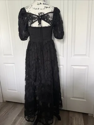 Black Embroidered Puff thumbnail 3