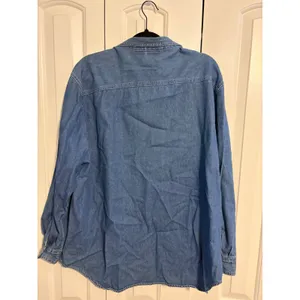 Bobbie Brooks Vintage‎ Denim Shirt Cottagecore Blue Embroidered Cardinal XL thumbnail 7
