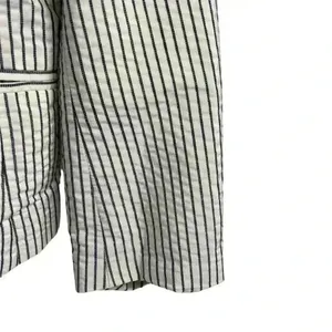 Ann‎ Taylor Loft Women's Blazer Jacket Ivory/White and Black Stripes Size 8 thumbnail 4