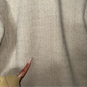 Mango Wool Blend Herringbone Double Breasted Coat Neutral Beige Medium New NWT thumbnail 16