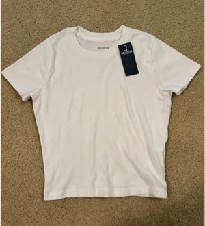 Hollister 100% Cotton Crew Baby Tee White thumbnail 2