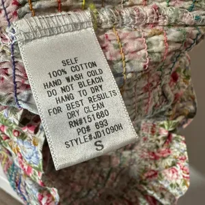 Pink Lily Floral Smocked Mini Dress Small Tie Strap Ruffle Hem‎ Cotton Sundress thumbnail 5