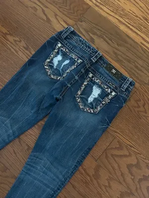 Miss Me Signature Skinny Beaded Sequin Embroidered Jeans Size 29 Y2K thumbnail 13