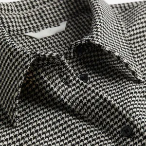 H&M Monochrome Houndstooth Button-Down Shacket thumbnail 3