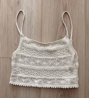 Zara Crochet Knit Crop Tank Top thumbnail 1