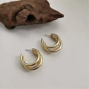 Chunky Open Gold Hoop Earrings for Women thumbnail 1