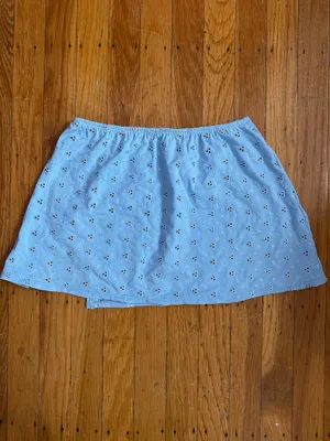 Dippin’ Daisy’s Charmed Slit Mini Skirt in Baby Blue thumbnail 4