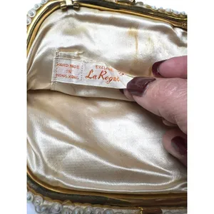 Vintage 1960s bag purse beaded sequined clutch La Regale Fairy Wedding Victorian thumbnail 6