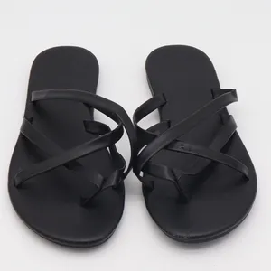 Caslon Sandals Womens 40 Strappy Toe Loop Black Flat Minimalist Excellent thumbnail 3