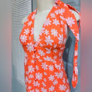 Billabong Hung Up Linen Floral Maxi Dress size Small thumbnail 5