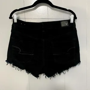 American Eagle Black Distressed Cut Off Hi-Rise Festival Jean Shorts 10 thumbnail 3