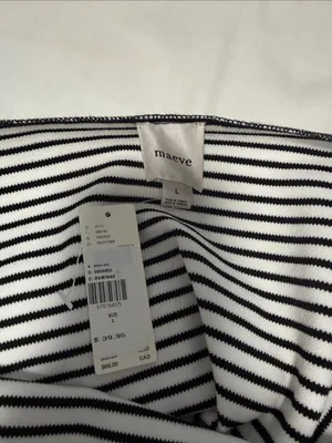 Maeve black and white striped open back tank thumbnail 3
