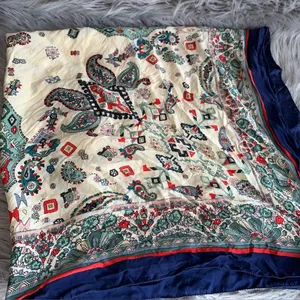 Anthropologie Vintage Chinese silk scarf thumbnail 1