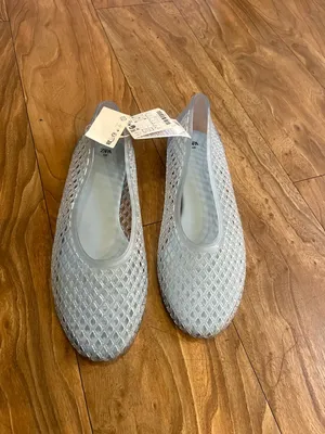 Zara Light blue Mesh Slip-On jelly ballet Flats Sz 9 thumbnail 11